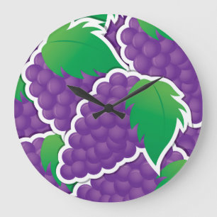 Reloj Redondo Grande Uvas moradas funestas
