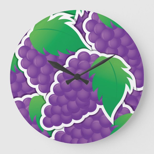 Reloj Redondo Grande Uvas moradas funestas (Anverso)