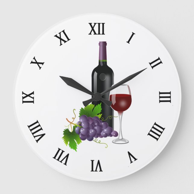 Reloj Redondo Grande Uvas y vino (Anverso)