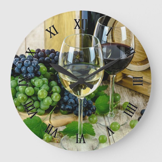Reloj Redondo Grande Uvas y vino (Anverso)