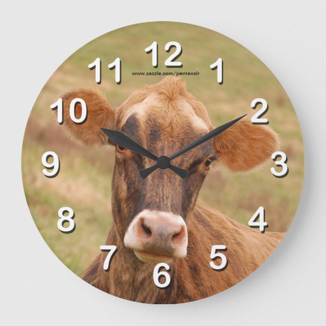 Reloj Redondo Grande Vaca del jersey (Anverso)