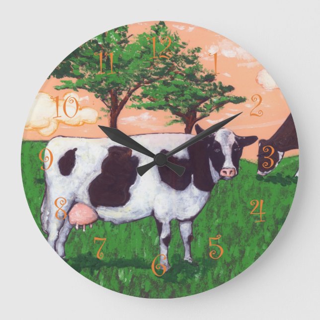 Reloj Redondo Grande Vaca desafiante (Anverso)