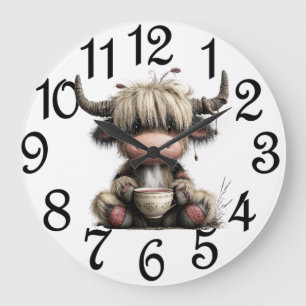 Reloj Redondo Grande Vaca Highland de cocina