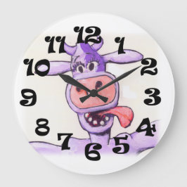 Reloj Redondo Grande Vaca púrpura