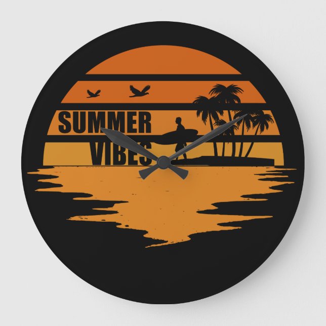 Reloj Redondo Grande Vacaciones familiares de Summer Vibes (Anverso)