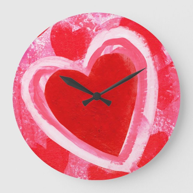 Reloj Redondo Grande Valentine Heart by VictoriaShaylee (Anverso)
