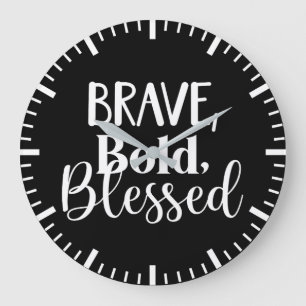 Reloj Redondo Grande Valiente, audaz, bendecido - Gimnasio, agitación, 