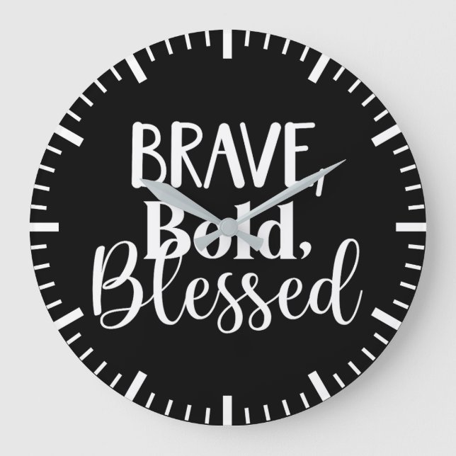 Reloj Redondo Grande Valiente, audaz, bendecido - Gimnasio, agitación,  (Anverso)