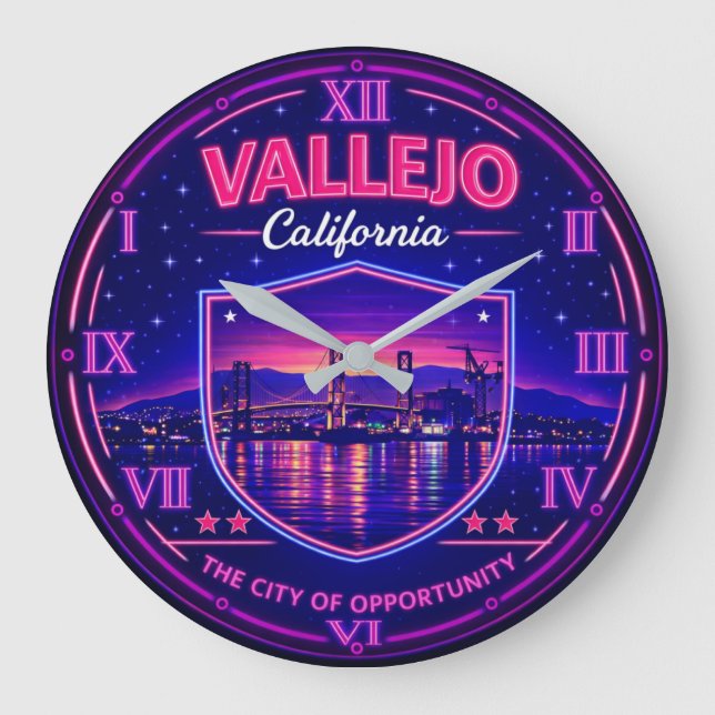 Reloj Redondo Grande Vallejo California Waterfront Bridge (Anverso)