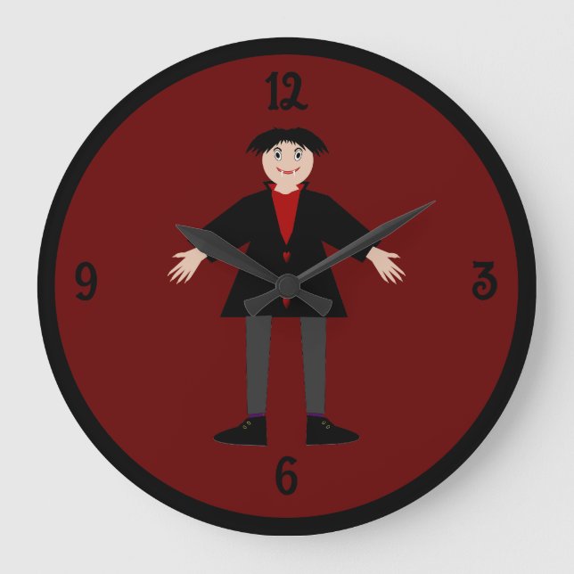 Reloj Redondo Grande Vampiro de Cute Halloween (Anverso)