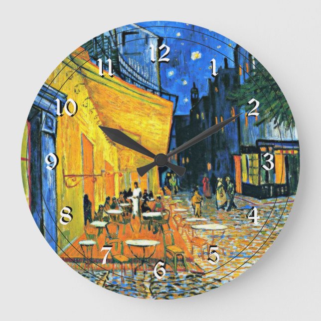 Reloj Redondo Grande Van Gogh: Cafe Terrace Large Clock (Anverso)