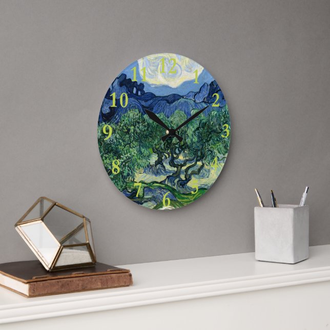 Reloj Redondo Grande Van Gogh El Paintaje Paisajista De Los Olivos (Oficina)