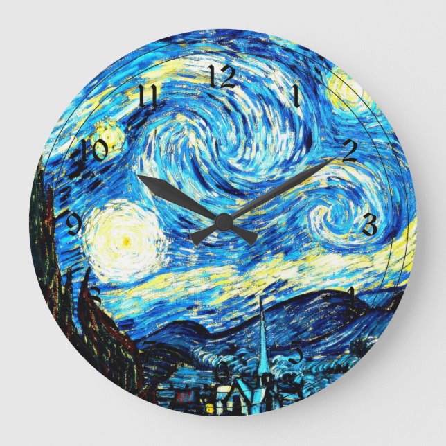 Reloj Redondo Grande Van Gogh - Noche Starry (Anverso)