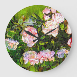 Reloj Redondo Grande Van Gogh sigue con la vida con rosas rosas rosas