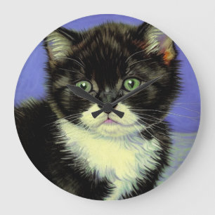 Reloj Redondo Grande Van Gogh Tuxedo Kitten