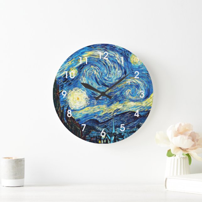 Reloj Redondo Grande Van Gogh's famous painting, Starry Night, (Hogar)