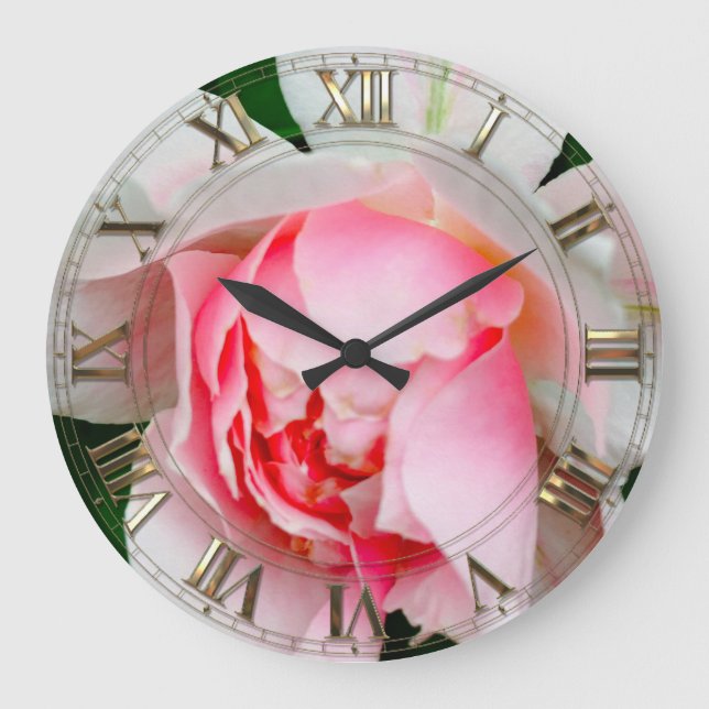 Reloj Redondo Grande Vanmoure Petal Rosa Elegante (Anverso)