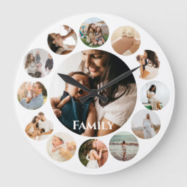 Reloj Redondo Grande Varias Fotos Collage Sencilla Familia Redondo Marc