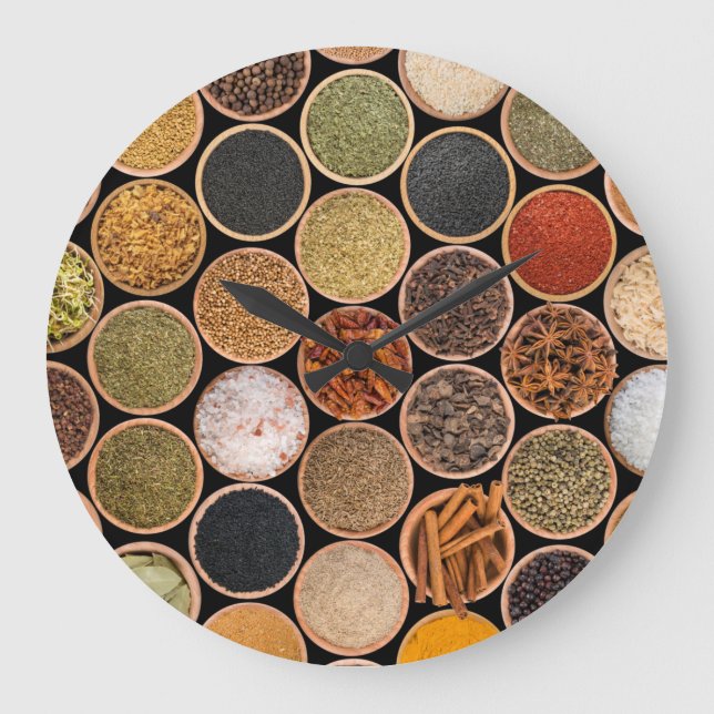 Reloj Redondo Grande Various spices and food ingredients (Anverso)