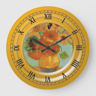 Reloj Redondo Grande Vase con doce girasoles, Vincent van Gogh