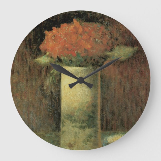 Reloj Redondo Grande Vase de flores (Anverso)