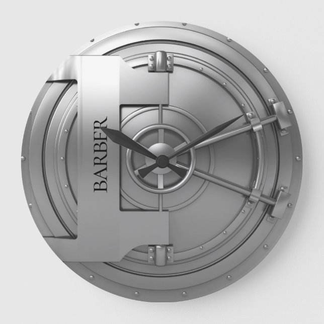 Reloj Redondo Grande vault door silver (Anverso)