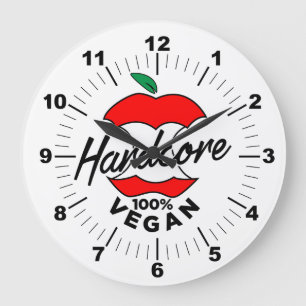 Reloj Redondo Grande Vegan de núcleo duro, vegan de núcleo de manzana,