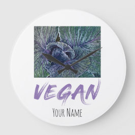 Reloj Redondo Grande Vegan Red Cabbage Regalo de cosecha