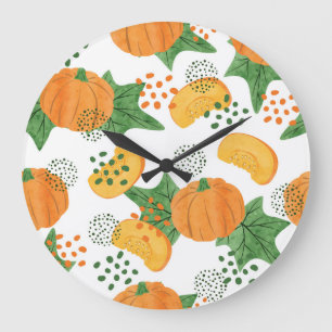 Reloj Redondo Grande Vegetable de calabaza acuática: Naranja sin soldad