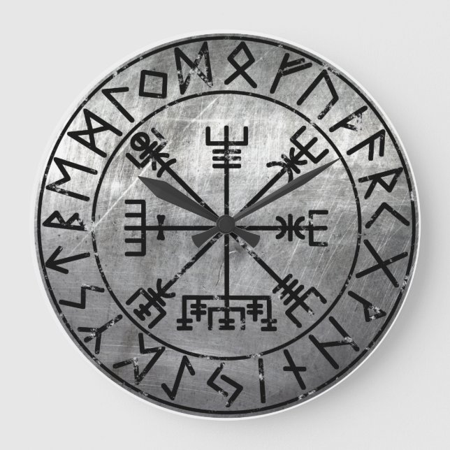 Reloj Redondo Grande Vegvisir Viking Compass (Anverso)