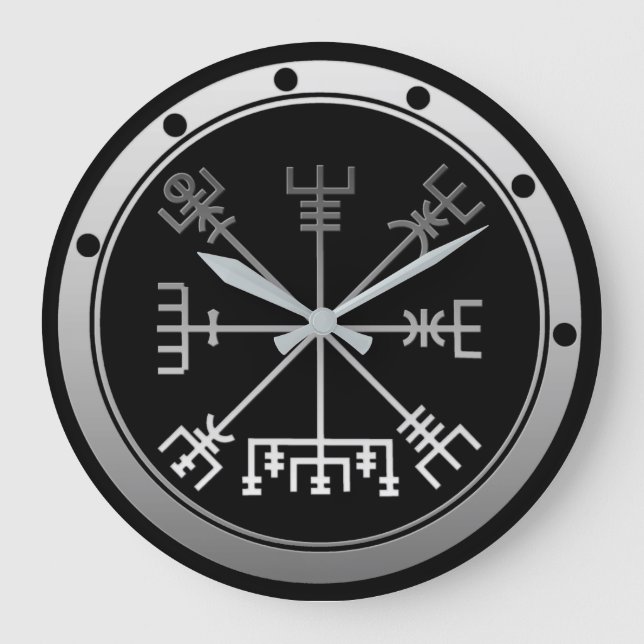 Reloj Redondo Grande Vegvisir Viking Compass (Anverso)