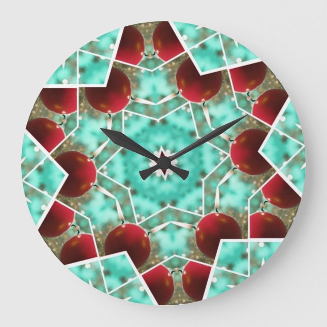 Reloj Redondo Grande Vela de Navidades rojos (Anverso)