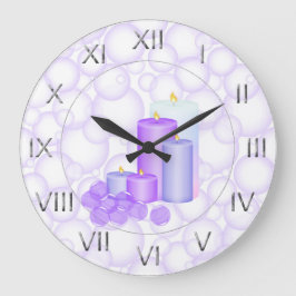 Reloj Redondo Grande Velas y cuarto de baño de las burbujas