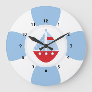 Reloj Redondo Grande Velero y anillo de vida