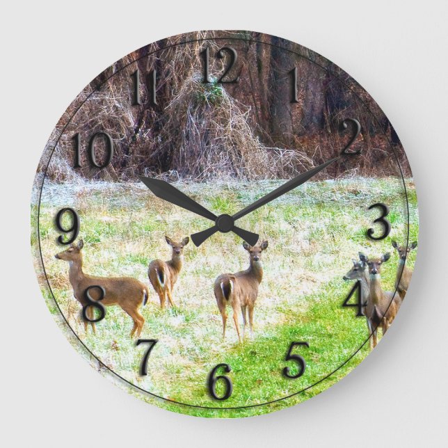 Reloj Redondo Grande Venado en la escarcha (Anverso)