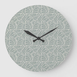 Reloj Redondo Grande Venas Botánicas Minimalistas