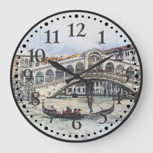 Reloj Redondo Grande Venecia, Italia, Gran Canal, Europa Art Wall Clock