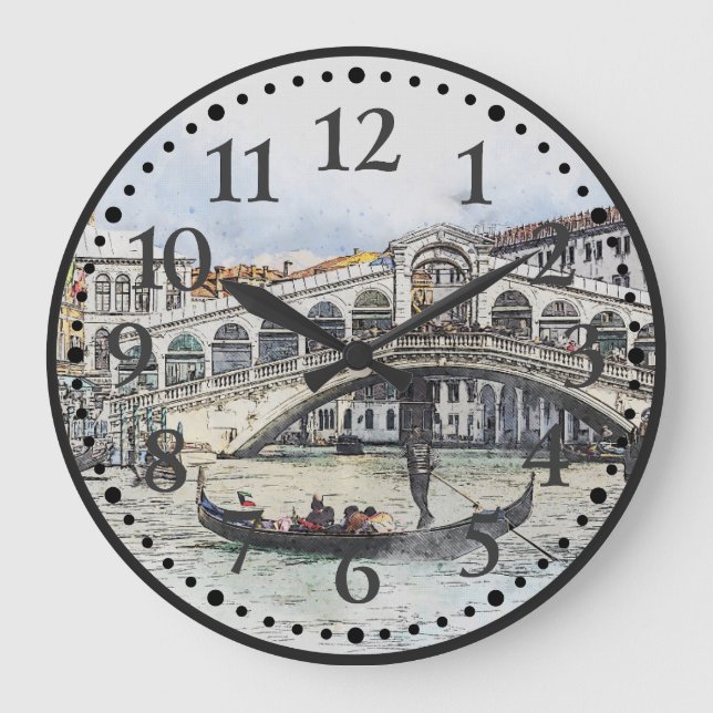 Reloj Redondo Grande Venecia, Italia, Gran Canal, Europa Art Wall Clock (Anverso)