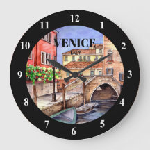 Venecia Italia - Pintura de acuarela de plumas y l