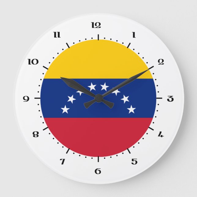 Reloj Redondo Grande Venezuelan flag Wall Clock (Anverso)