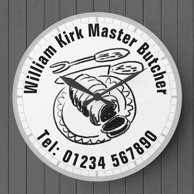 Reloj Redondo Grande Ventas de carne de carnicero maestro (Subido por el creador)