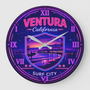 Reloj Redondo Grande Ventura California Surf City