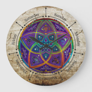 Reloj Redondo Grande Venus Flower of Love fineART Oriental Antique lila