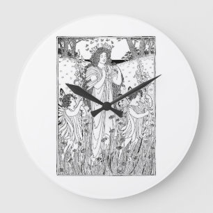 Reloj Redondo Grande Verano de la Naturaleza Madre