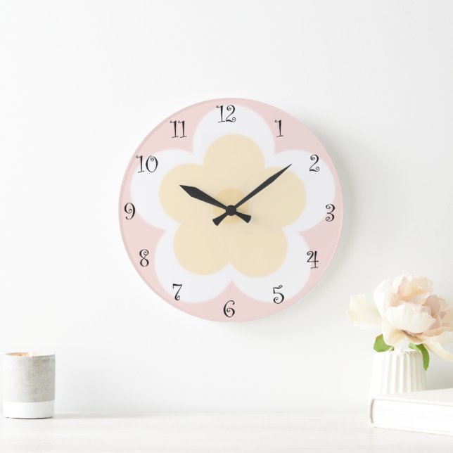 Reloj Redondo Grande Verano lindo Gradiente de pétalos de flores de mar (Hogar)