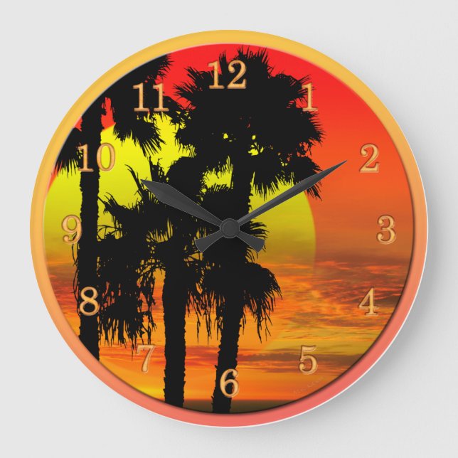 RELOJ REDONDO GRANDE VERANO SIN FIN DE PLAYA TROPICAL (Anverso)