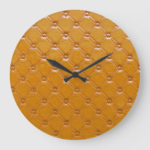 Reloj Redondo Grande Verdadera tapicería de cuero: motivos decorativos.