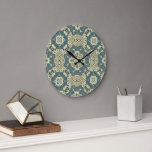 Reloj Redondo Grande Verde azulado azul Verde gris naranja Hip Bohemian<br><div class="desc">Hermoso diseño contemporáneo de mosaico bohemio amarillo ocre, verde gris, azul verde azulado y gris. Diseño moderno y fresco para el experto en tendencias y amante del arte trendsetter de cadera, estilo retro vintage o amante de los motivos geométricos abstractos. Este divertido y bonito diseño hipster está disponible en una...</div>