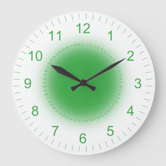 Reloj Redondo Grande Verde brillante en blanco