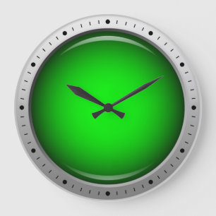 Reloj Redondo Grande Verde Brillante Redondo